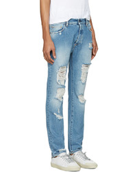 hellblaue Jeans mit Destroyed-Effekten von Palm Angels