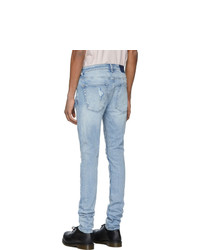 hellblaue Jeans mit Destroyed-Effekten von Ksubi