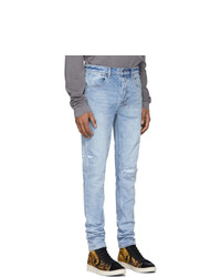 hellblaue Jeans mit Destroyed-Effekten von Ksubi