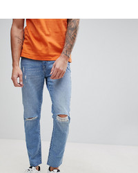 hellblaue Jeans mit Destroyed-Effekten von Brooklyn Supply Co.