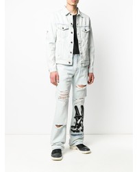 hellblaue Jeans mit Destroyed-Effekten von Off-White