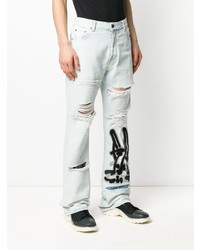 hellblaue Jeans mit Destroyed-Effekten von Off-White