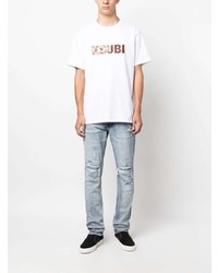 hellblaue Jeans mit Destroyed-Effekten von Ksubi