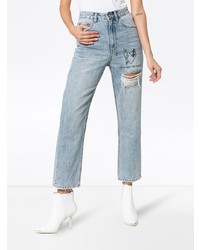 hellblaue Jeans mit Destroyed-Effekten von Ksubi