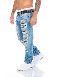 hellblaue Jeans mit Destroyed-Effekten von Cipo & Baxx
