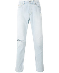 hellblaue Jeans mit Destroyed-Effekten von CK Calvin Klein