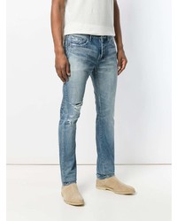 hellblaue Jeans mit Destroyed-Effekten von Saint Laurent