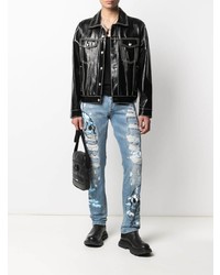 hellblaue Jeans mit Destroyed-Effekten von Philipp Plein