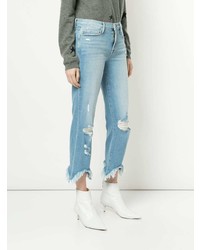 hellblaue Jeans mit Destroyed-Effekten von Frame Denim