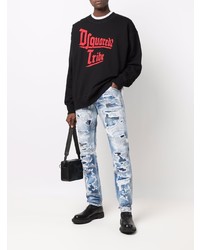 hellblaue Jeans mit Destroyed-Effekten von DSQUARED2