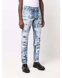 hellblaue Jeans mit Destroyed-Effekten von DSQUARED2