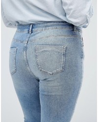 hellblaue Jeans mit Destroyed-Effekten von Asos