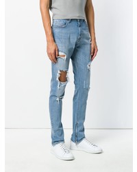 hellblaue Jeans mit Destroyed-Effekten von Diesel