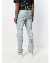 hellblaue Jeans mit Destroyed-Effekten von Ih Nom Uh Nit