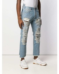 hellblaue Jeans mit Destroyed-Effekten von Ih Nom Uh Nit