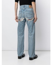 hellblaue Jeans mit Destroyed-Effekten von Balenciaga