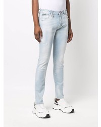 hellblaue Jeans mit Destroyed-Effekten von Philipp Plein