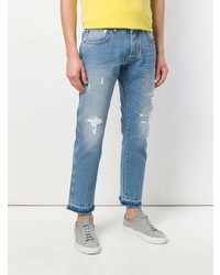 hellblaue Jeans mit Destroyed-Effekten von Ermanno Scervino