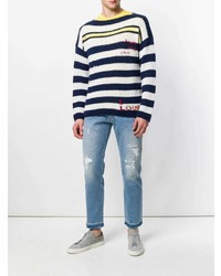 hellblaue Jeans mit Destroyed-Effekten von Ermanno Scervino