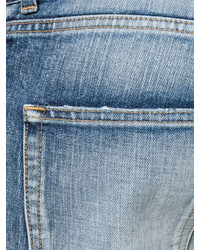 hellblaue Jeans mit Destroyed-Effekten von Saint Laurent