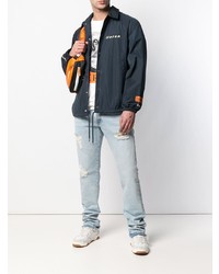 hellblaue Jeans mit Destroyed-Effekten von Heron Preston