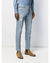 hellblaue Jeans mit Destroyed-Effekten von Brunello Cucinelli