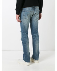 hellblaue Jeans mit Destroyed-Effekten von Saint Laurent