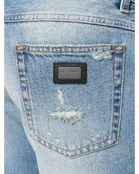 hellblaue Jeans mit Destroyed-Effekten von Dolce & Gabbana