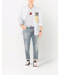 hellblaue Jeans mit Destroyed-Effekten von Dolce & Gabbana