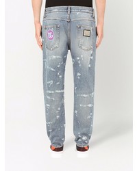 hellblaue Jeans mit Destroyed-Effekten von Dolce & Gabbana