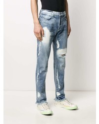 hellblaue Jeans mit Destroyed-Effekten von 424