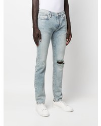 hellblaue Jeans mit Destroyed-Effekten von Frame