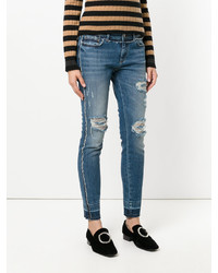 hellblaue Jeans mit Destroyed-Effekten von Dolce & Gabbana