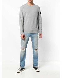 hellblaue Jeans mit Destroyed-Effekten von Frame Denim