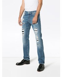 hellblaue Jeans mit Destroyed-Effekten von Alexander McQueen