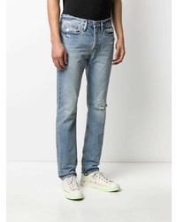 hellblaue Jeans mit Destroyed-Effekten von Frame