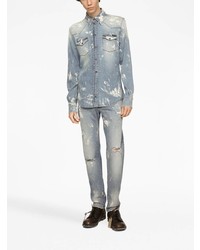 hellblaue Jeans mit Destroyed-Effekten von Dolce & Gabbana