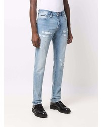 hellblaue Jeans mit Destroyed-Effekten von Philipp Plein