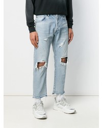 hellblaue Jeans mit Destroyed-Effekten von John Elliott