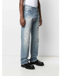 hellblaue Jeans mit Destroyed-Effekten von 424