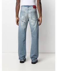 hellblaue Jeans mit Destroyed-Effekten von 424