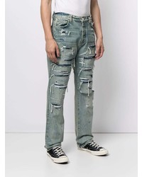 hellblaue Jeans mit Destroyed-Effekten von Amiri