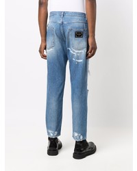 hellblaue Jeans mit Destroyed-Effekten von Dolce & Gabbana