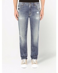 hellblaue Jeans mit Destroyed-Effekten von Dolce & Gabbana