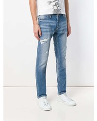 hellblaue Jeans mit Destroyed-Effekten von Philipp Plein