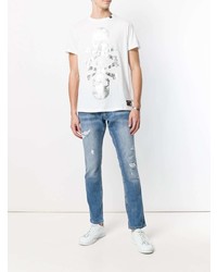 hellblaue Jeans mit Destroyed-Effekten von Philipp Plein