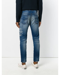 hellblaue Jeans mit Destroyed-Effekten von Diesel