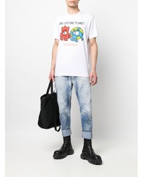 hellblaue Jeans mit Destroyed-Effekten von DSQUARED2