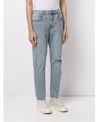 hellblaue Jeans mit Destroyed-Effekten von FIVE CM