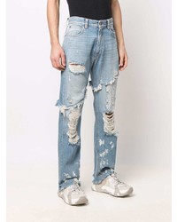 hellblaue Jeans mit Destroyed-Effekten von Just Cavalli